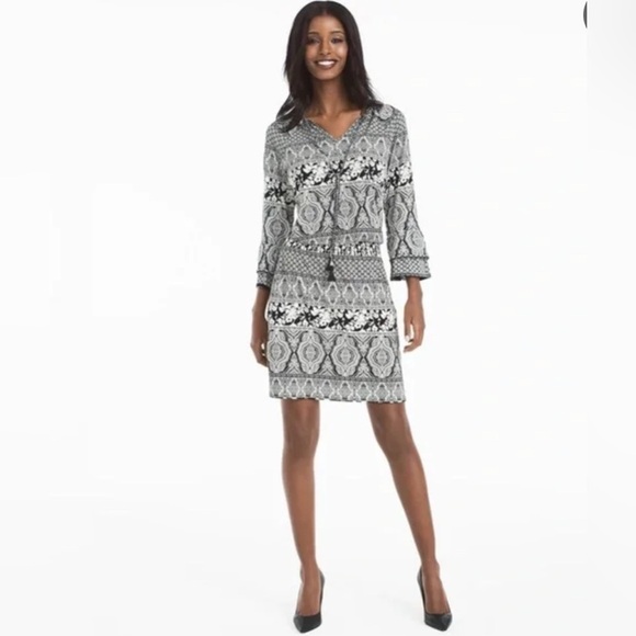 White House Black Market Dresses & Skirts - Whit House Black Market, Black and White Patterned Dress Size: 14